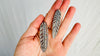Carved MOP Feather Earrings. Black Mother-of-Pearl and Sterling Silver Jewelry. Atelier Aadya. 4170