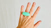 Oversized Chrysoprase Cocktail Ring. Gorgeous Green Color. Adjustable Band. Handmade Sterling Silver Jewelry.