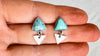 Turquoise Post Earrings. Sterling Silver. 1318