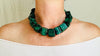 Malachite Beaded Necklace. Chunky Natural Malachite. Handmade Designer Jewelry.