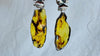 Amber & Bird Earrings from Mexico. Handmade of Sterling Silver. S/N. Statement Earrings