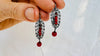 Vintage Oaxacan Filigree Earrings. Coral Sterling & Silver. Gusanos. Mexico. 2808