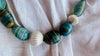 Blue Onyx and Sterling Beaded Necklace. Handcrafted Designer Statement Jewelry. 2841