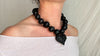 Barro Negro Heart Pendant Necklace. Oaxacan Black Clay. Sterling Silver. 2300