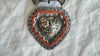Amber Beaded Necklace, Milagro Sacred Heart Pendant. Sterling Silver. 2327