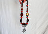 Vintage Oaxacan Coral and Amber Necklace. Mexico. Sterling Silver. 2638
