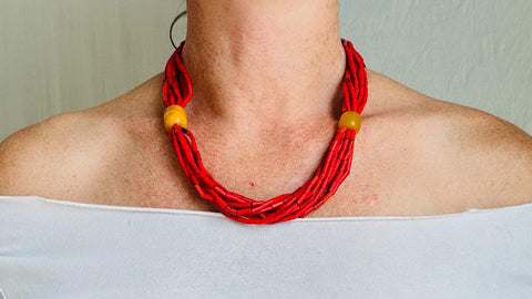 Balochi Multi-Strand Tribal Beaded Necklace. 4356