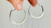 Vintage Large Kuchi Silver Hoop Earrings. Sterling Silver. India, 0818