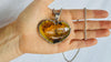 Amber & Sterling Heart Pendant on a Silver Chain. 4448