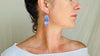Carved Purple Wings Earrings. Exquisitely Crafted Clam Shell and Sterling Silver Jewelry. Atelier Aadya. 2738