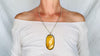 Large Amber Pendant on a Sterling Silver Chain. 4453