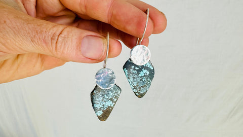 Natural Turquoise Earrings. Sterling Silver. 2705