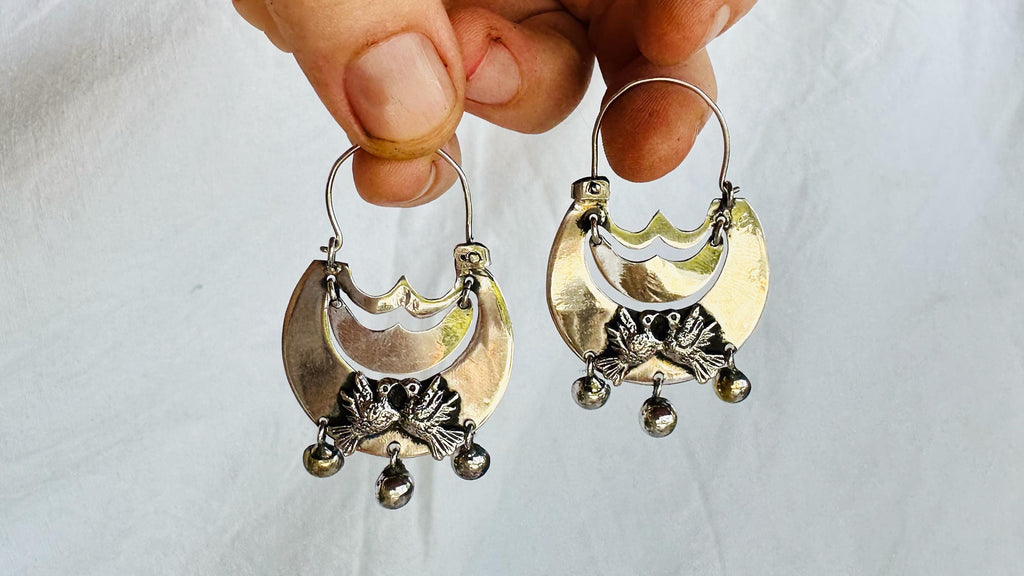 Oaxacan Hoop Earrings. Arracadas. Sterling Silver. Mexico. Frida Kahlo