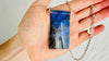 Labradorite Pendant Necklace. Heavy Sterling Silver Chain. Flashy Blue Stone. Designer Jewelry. 2678