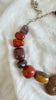 Red Jasper, Mookaite, Ammonite Necklace. Sterling Silver. Skull.