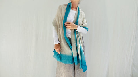 Ombre Hand Pashmina Shawl. Very Fine and SUPER Soft!