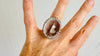 Natural Quartz Ring. Oversized. Botanicals. Size 6.25. 4146