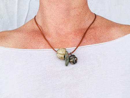 Ancient Jade & Stone Pendants. Zapotec Beads from Oaxaca, Mexico. 2837