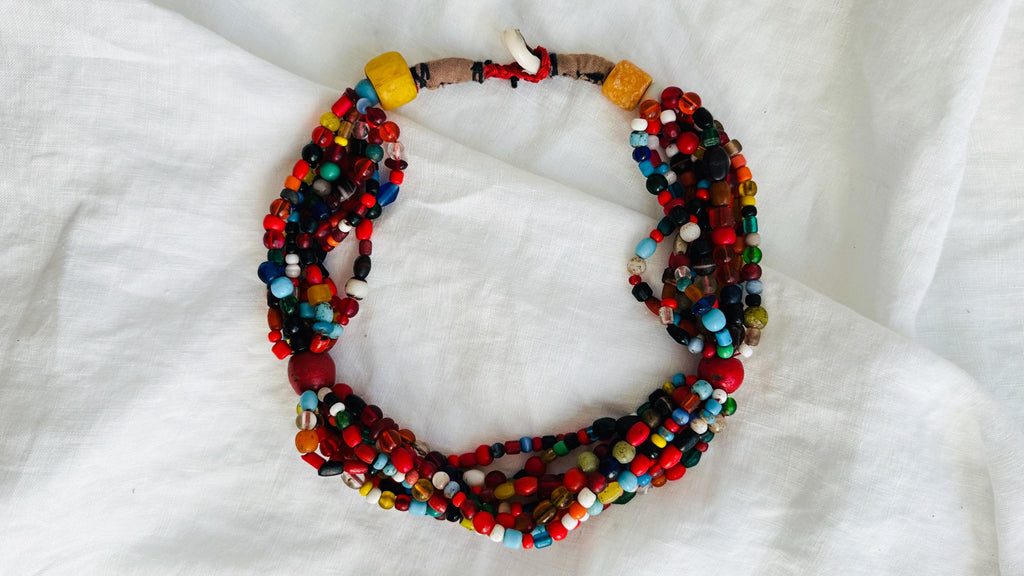 Balochi Multi-Strand Tribal Beaded Necklace.