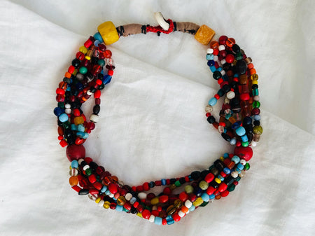 Balochi Multi-Strand Tribal Beaded Necklace.