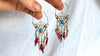 Vintage Uzbek Filigree Earrings. Vermeil. Bukhari. Pearls & Semi-Precious Stones. 2140