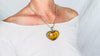 Amber & Sterling Heart Pendant on a Silver Chain. 4448