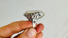 Rainbow Moonstone Cocktail Ring. Oversized Sterling Silver Designer Ring. Botanicals. Size 9. 4621