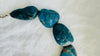 Blue Apatite, and Silver Necklace. Handmade Designer Beaded Jewelry.
