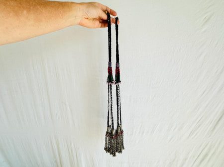 2 Large Vintage Tassels. Kuchi Tribal Beaded Decor.