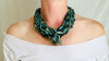 Multi-Strand Roman Glass Necklace. Sterling Silver. Stunning! 2491