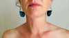 Chrysocolla & Sterling Silver Media Luna Earrings. 0677