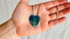 Chrysocolla Heart Pendant Necklace. Sterling Silver Chain. 1103