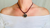Antique Hindu Snake Amulet Necklace. Hand-Painted Serpent on Sterling Silver Pendant. 1016