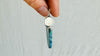 Chrysocolla & Sterling Silver Media Luna Earrings. 0677