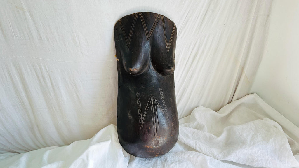 Vintage African Makonde Pregnant Body Mask Tanzania Mozambique Ceremonial Dance 4270