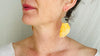 Yellow Clam & Sterling Silver Earrings. 2695