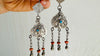 Vintage Uzbek Earrings with Antique Coral. Handmade Sterling Silver. 0465