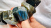 Labradorite & Ammonite Necklace. One-of-a-Kind. Sterling Silver.