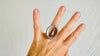 Natural Quartz Ring. Oversized. Botanicals. Size 6.25. 4146