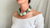 Green Jasper Necklace. Green Moonstone. Sterling Silver. 1377