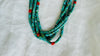 Kewa Pueblo Turquoise & Coral Necklace. Multi-Strand Native American Jewelry.