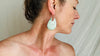 Green Turquoise Earrings. Sterling Silver. Pale Green Stone. Handcrafted Earrings. 2482