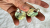 Labradorite Flat Hoop Earrings. Sterling Silver. Fantastic Flash. 1143