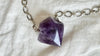 Huge Amethyst Pendant Necklace. Chunky Silver Chain. Sterling Silver. 2070