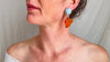 Carnelian & Amazonite Earrings. Sterling Silver. Post Earrings. 1370