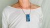 Labradorite Pendant Necklace. Heavy Sterling Silver Chain. Flashy Blue Stone. Designer Jewelry. 2678