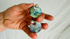 Labradorite Flat Hoop Earrings. Sterling Silver. 1157