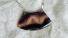 Rainbow Fluorite Adze Pendant Necklace. Sterling Silver Chain. 2476