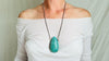 Large Amazonite Pendant Silver Chain. Sterling Silver. 2502