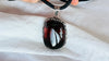 Large Amber and Sterling. Pendant on a Leather Cord